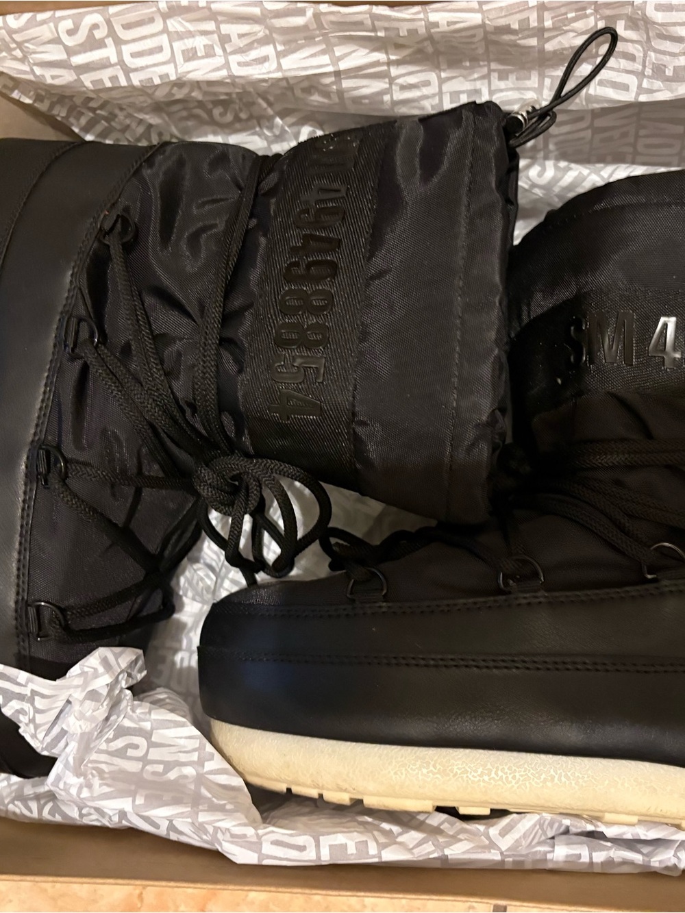 Michael Kors Zelda Black Winter Lace-Up Snow Boots